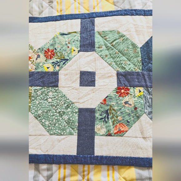 Quilted Cottagecore Handmade Floral Runner Farmhouse 13.5" x 60" - Picture 5 of 10